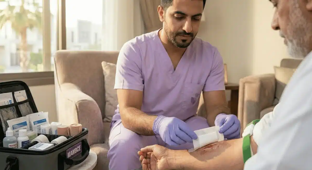 العناية بالجروح وتغيير الغيار في المنزل